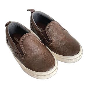 Toddler Boys Old Navy Brown Leather Slip On Casual/Dressy Shoes Size 5